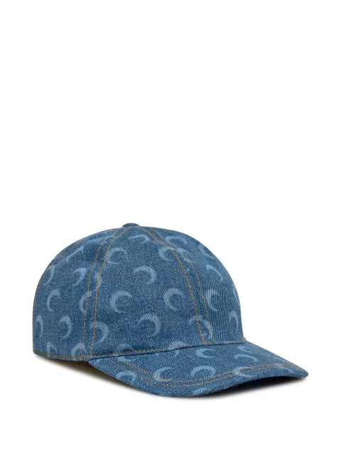 Marine Serre denim baseball cap with moon print