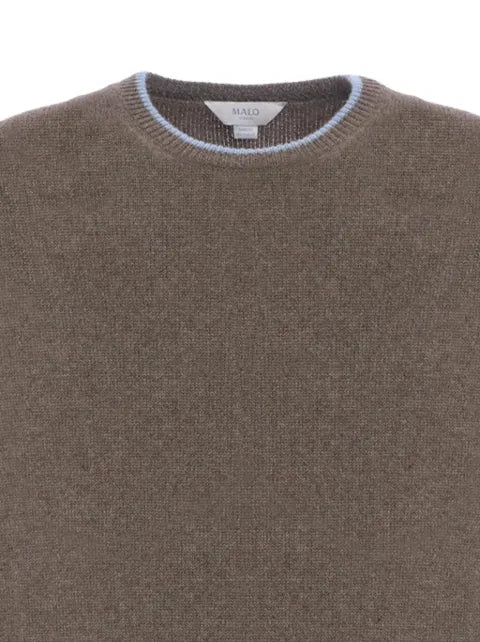 Malo contrast-trim crew-neck sweater